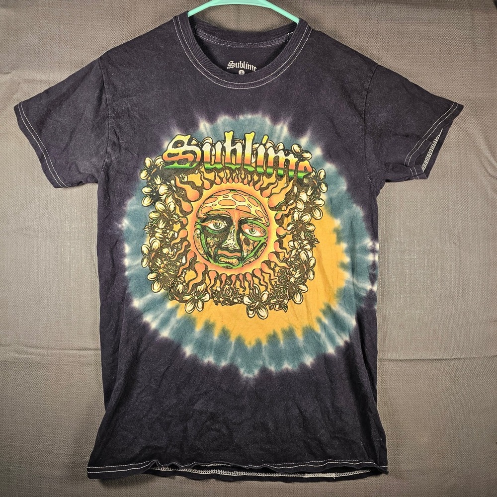 Sublime Sun Graphic Tie Dye‎ T-Shirt Black Contrast Stitch Small Spencer's Merch